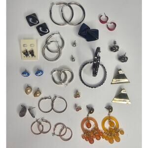EARRINGS Bundle 19 Pair Fashion JEWELRY Lot Hoop Stud Gift ReSale